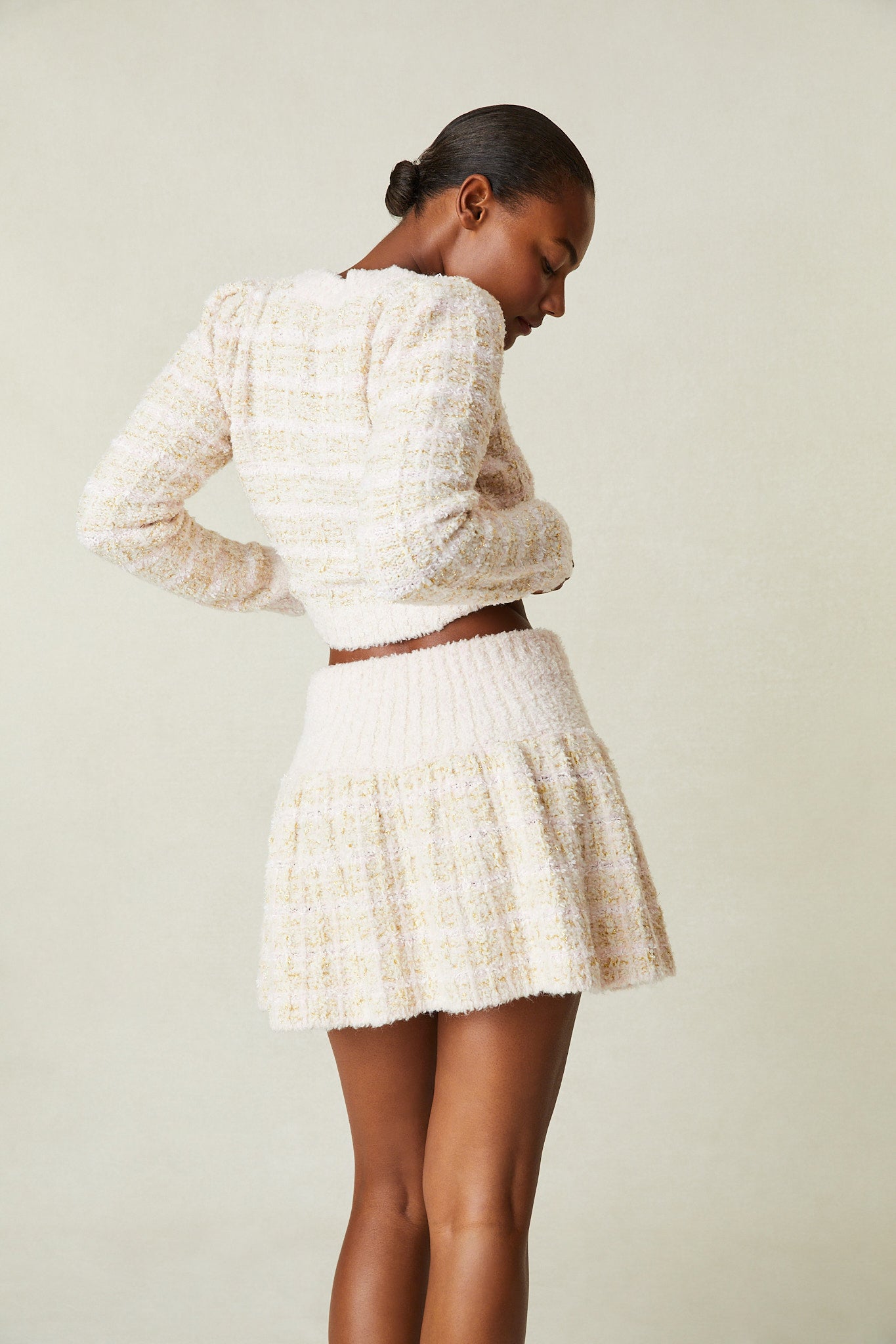 LoveShackFancy Bibi Tweed Mini Skirt