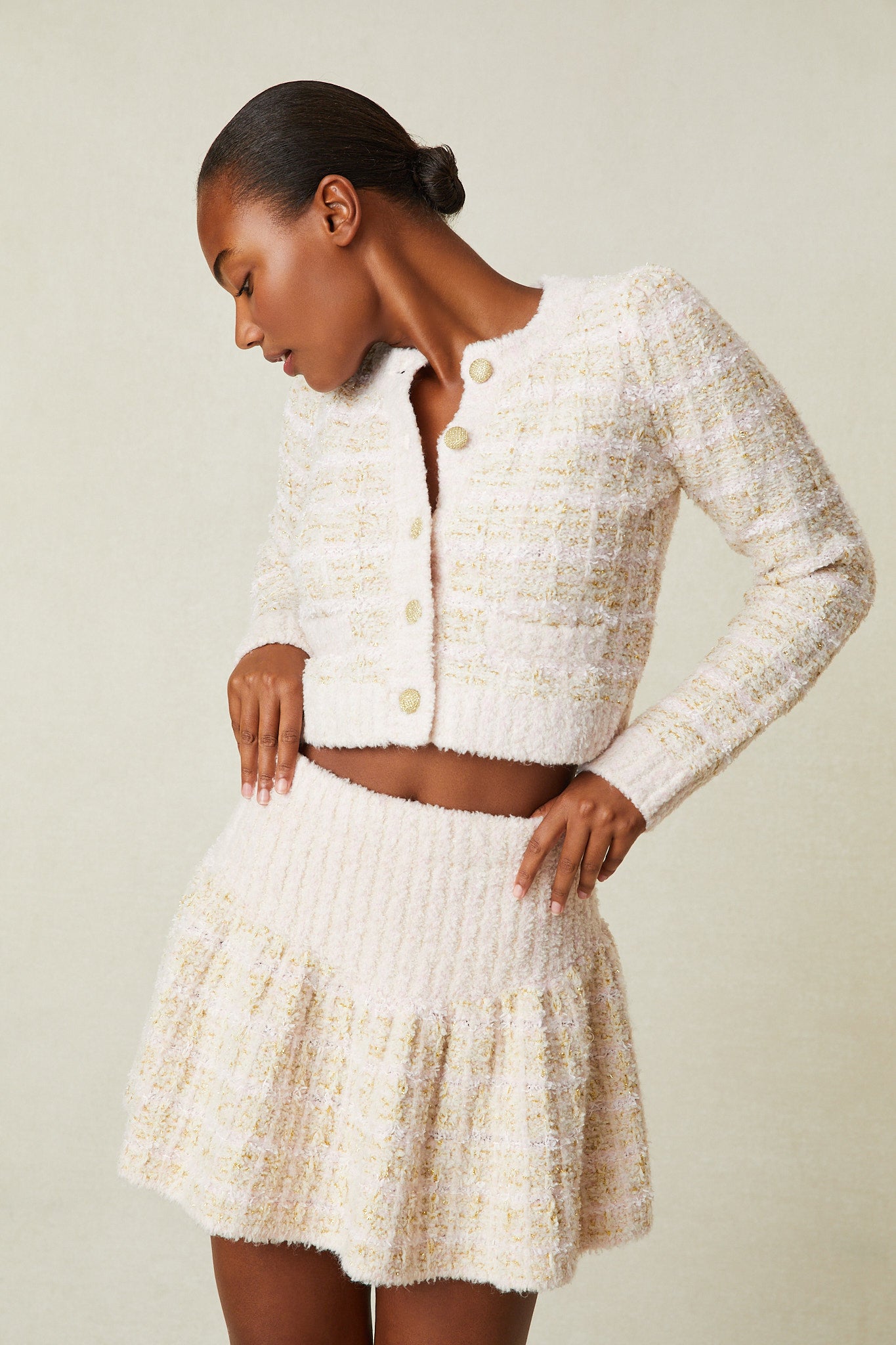 LoveShackFancy Bibi Tweed Mini Skirt