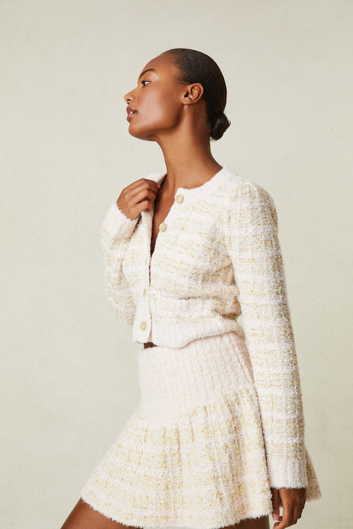 LoveShackFancy Saxon Tweed Cardigan